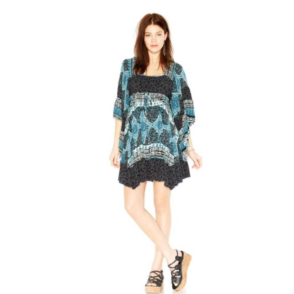 Free People Heart of Gold Mini Dress S charcoal combo - Picture 1 of 10